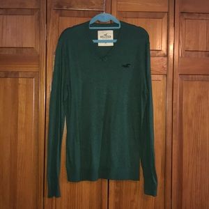 Green Hollister V-Neck Sweater